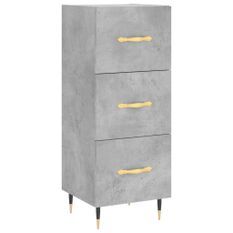 Buffet Gris béton 34,5x34x90 cm Bois d'ingénierie