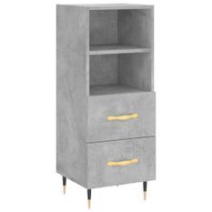 Buffet Gris béton 34,5x34x90 cm Bois d'ingénierie