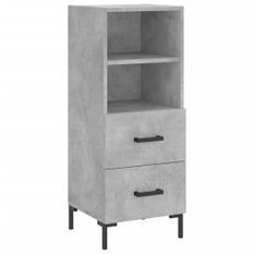 Buffet Gris béton 34,5x34x90 cm Bois d'ingénierie