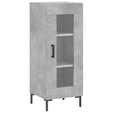 Buffet Gris béton 34,5x34x90 cm Bois d'ingénierie