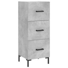 Buffet Gris béton 34,5x34x90 cm Bois d'ingénierie