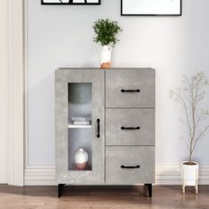 Buffet Gris béton 69,5x34x90 cm Bois d'ingénierie