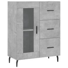 Buffet gris béton 69,5x34x90 cm bois d'ingénierie