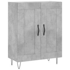 Buffet gris béton 69,5x34x90 cm bois d'ingénierie