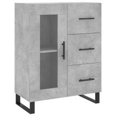 Buffet gris béton 69,5x34x90 cm bois d'ingénierie