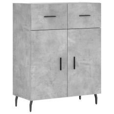 Buffet gris béton 69,5x34x90 cm bois d'ingénierie