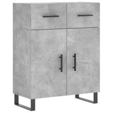 Buffet gris béton 69,5x34x90 cm bois d'ingénierie