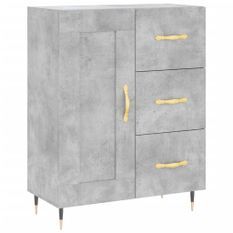 Buffet gris béton 69,5x34x90 cm bois d'ingénierie