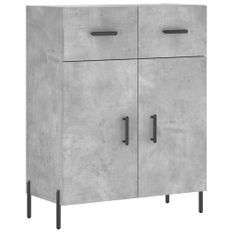 Buffet gris béton 69,5x34x90 cm bois d'ingénierie