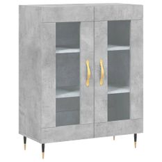 Buffet gris béton 69,5x34x90 cm bois d'ingénierie