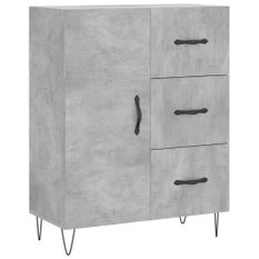 Buffet gris béton 69,5x34x90 cm bois d'ingénierie