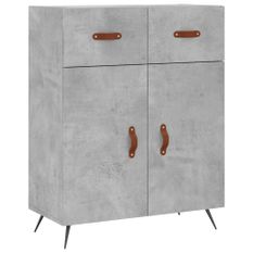 Buffet gris béton 69,5x34x90 cm bois d'ingénierie