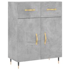 Buffet gris béton 69,5x34x90 cm bois d'ingénierie