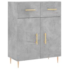 Buffet gris béton 69,5x34x90 cm bois d'ingénierie