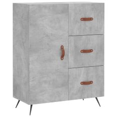 Buffet gris béton 69,5x34x90 cm bois d'ingénierie