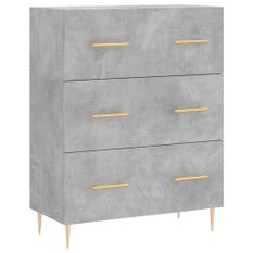 Buffet gris béton 69,5x34x90 cm bois d'ingénierie