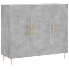 Buffet gris béton 90x34x80 cm bois d'ingénierie