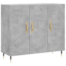 Buffet gris béton 90x34x80 cm bois d'ingénierie