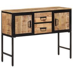 Buffet haut 100x35x75 cm bois de manguier brut massif