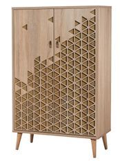 Buffet haut 2 portes en bois clair Kiza 120