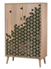 Buffet haut 2 portes en bois clair Kiza 121