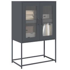 Buffet haut anthracite 68x39x107 cm acier