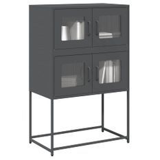 Buffet haut anthracite 68x39x107 cm acier
