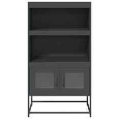 Buffet haut anthracite 68x39x123 cm acier