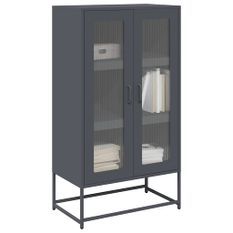 Buffet haut anthracite 68x39x123 cm acier