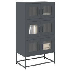 Buffet haut anthracite 68x39x123 cm acier