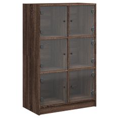 Buffet haut avec portes chêne marron bois d'ingénierie