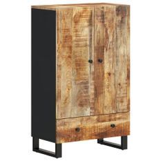 Buffet haut avec tiroir 60x33x100cm bois massif manguier et fer