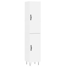 Buffet haut Blanc 34,5x34x180 cm Bois d'ingénierie