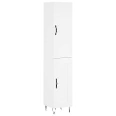 Buffet haut Blanc 34,5x34x180 cm Bois d'ingénierie