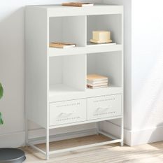 Buffet haut blanc 68,5x39x111,5 cm acier laminé à froid