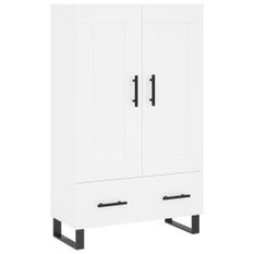 Buffet haut blanc 69,5x31x115 cm bois d'ingénierie