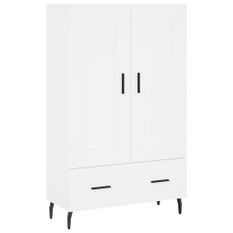 Buffet haut blanc 69,5x31x115 cm bois d'ingénierie