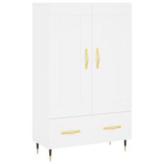 Buffet haut blanc 69,5x31x115 cm bois d'ingénierie