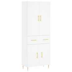 Buffet haut Blanc 69,5x34x180 cm Bois d'ingénierie