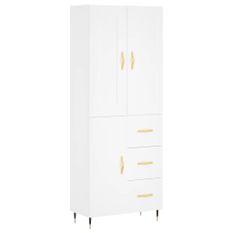 Buffet haut Blanc 69,5x34x180 cm Bois d'ingénierie