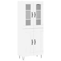 Buffet haut Blanc 69,5x34x180 cm Bois d'ingénierie