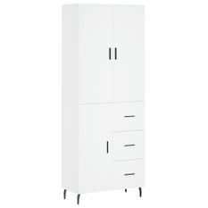 Buffet haut Blanc 69,5x34x180 cm Bois d'ingénierie