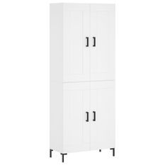 Buffet haut Blanc 69,5x34x180 cm Bois d'ingénierie