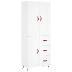 Buffet haut Blanc 69,5x34x180 cm Bois d'ingénierie