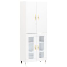 Buffet haut Blanc 69,5x34x180 cm Bois d'ingénierie