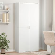 Buffet haut blanc 80x35x180 cm bois d'ingénierie