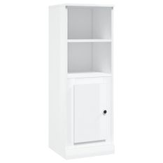 Buffet haut blanc brillant 36x35,5x103,5 cm bois d'ingénierie