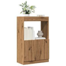 Buffet haut chêne artisanal 63x33x100 cm bois d'ingénierie