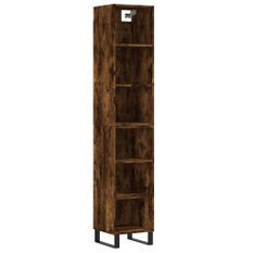 Buffet haut Chêne fumé 34,5x32,5x180 cm Bois d'ingénierie