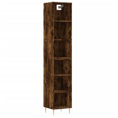 Buffet haut Chêne fumé 34,5x32,5x180 cm Bois d'ingénierie